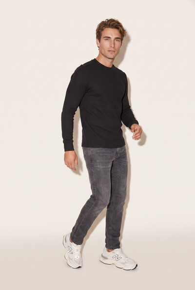 Sıfır Yaka Basic Waffle Sweatshirt (6210)