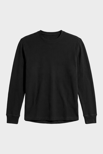 Sıfır Yaka Basic Waffle Sweatshirt (6210)