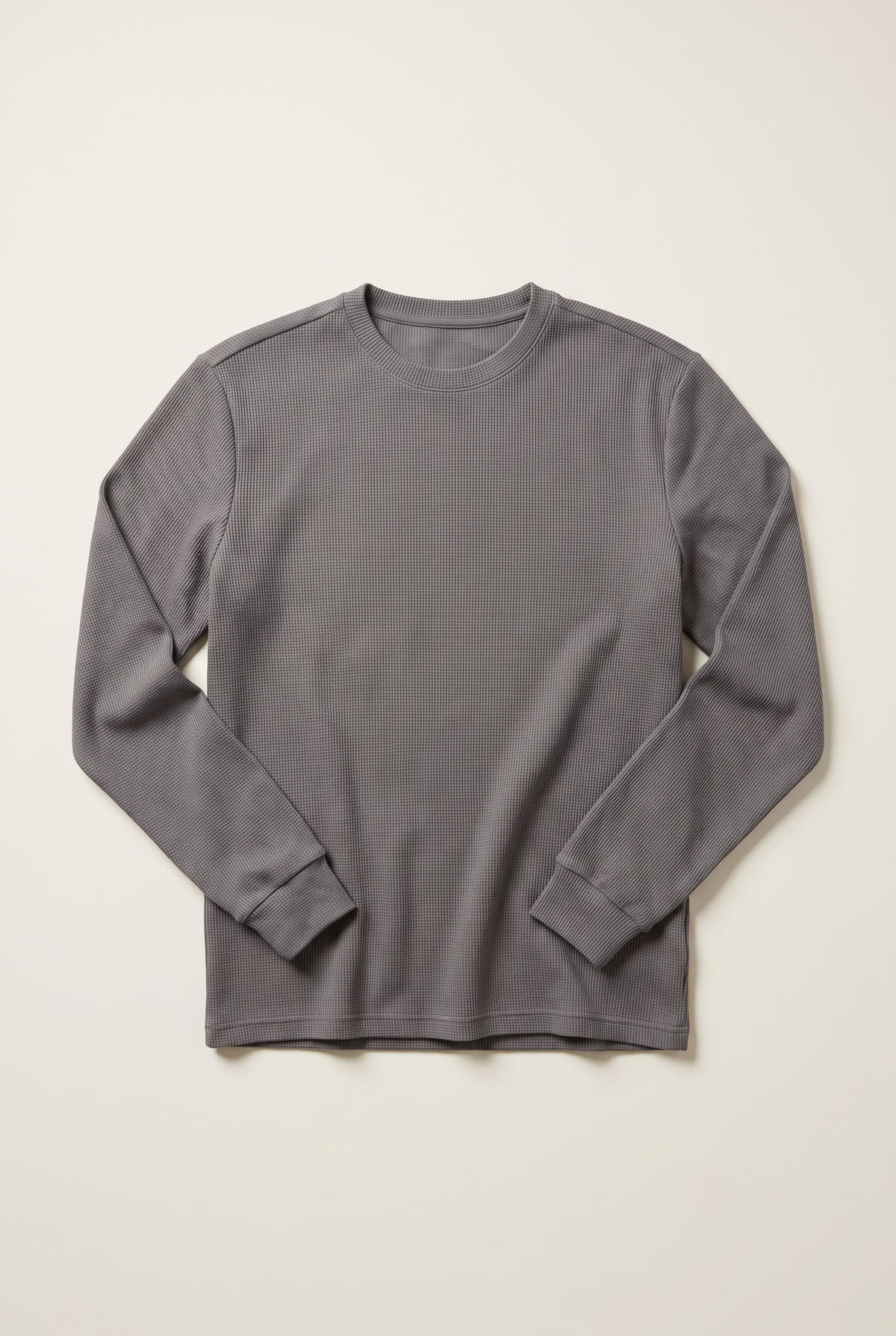 Sıfır Yaka Basic Waffle Sweatshirt (6210)