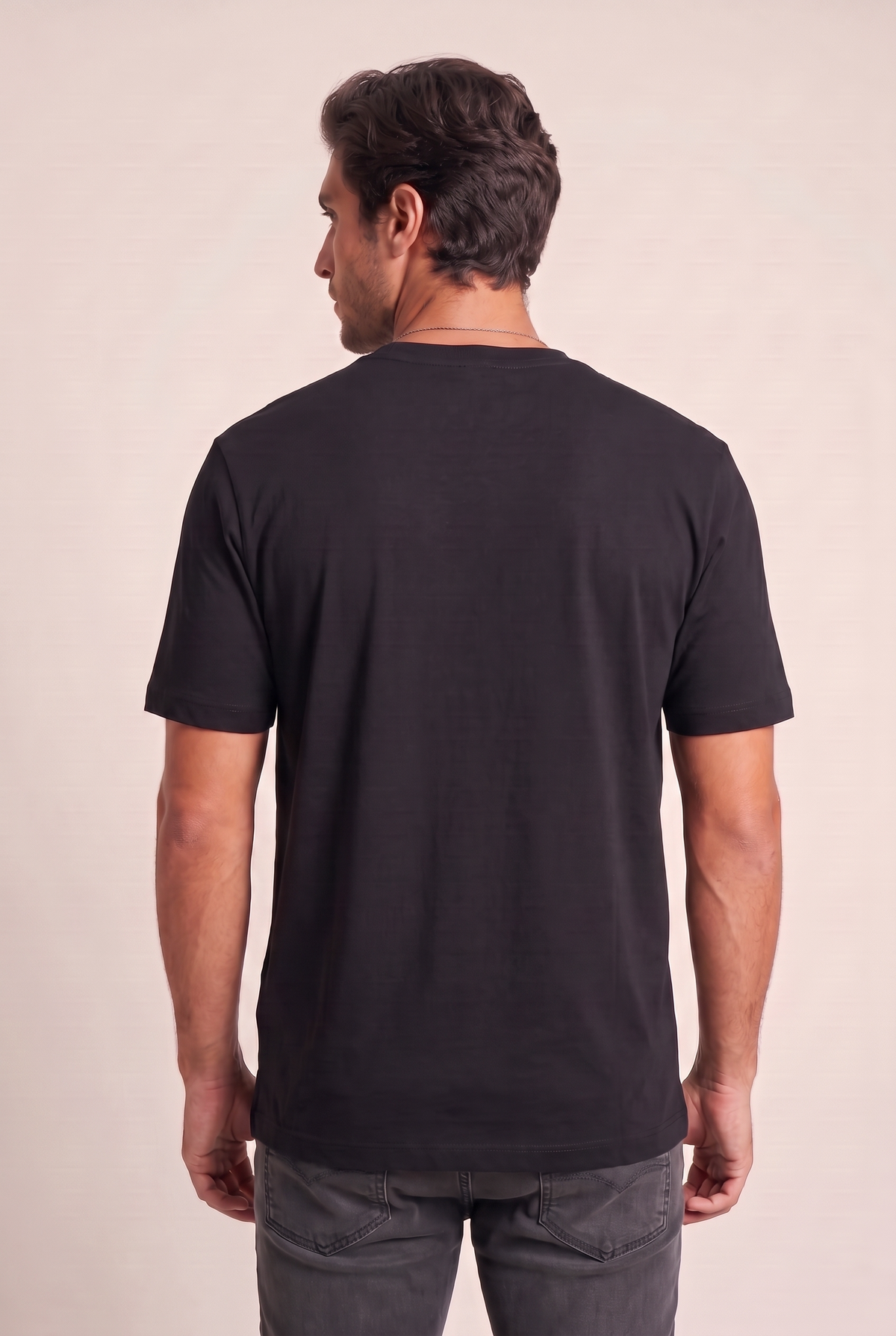 Sıfır Yaka Fırçalı 2 İplik T-Shirt (6226)