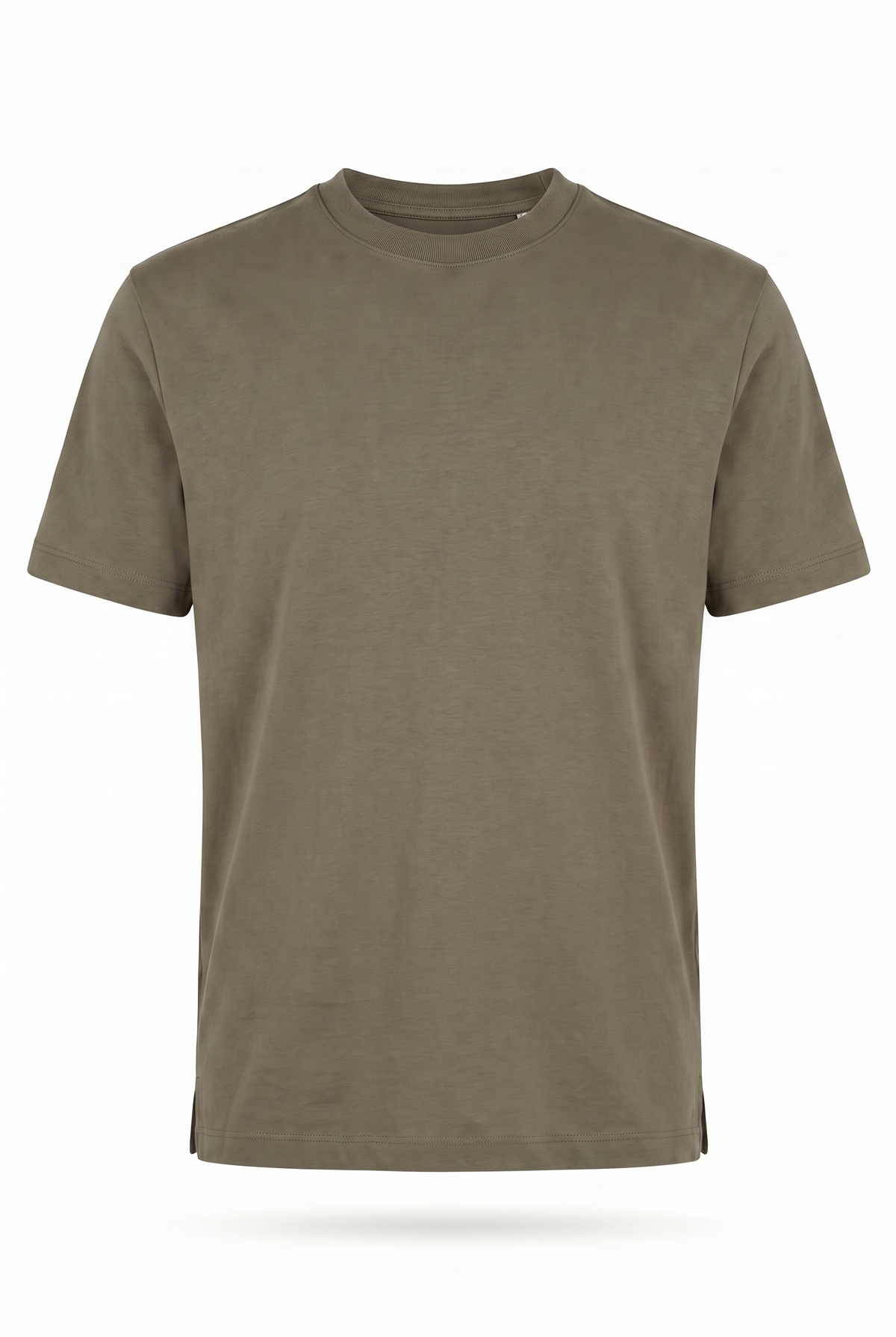 Sıfır Yaka Fırçalı 2 İplik T-Shirt (6226)